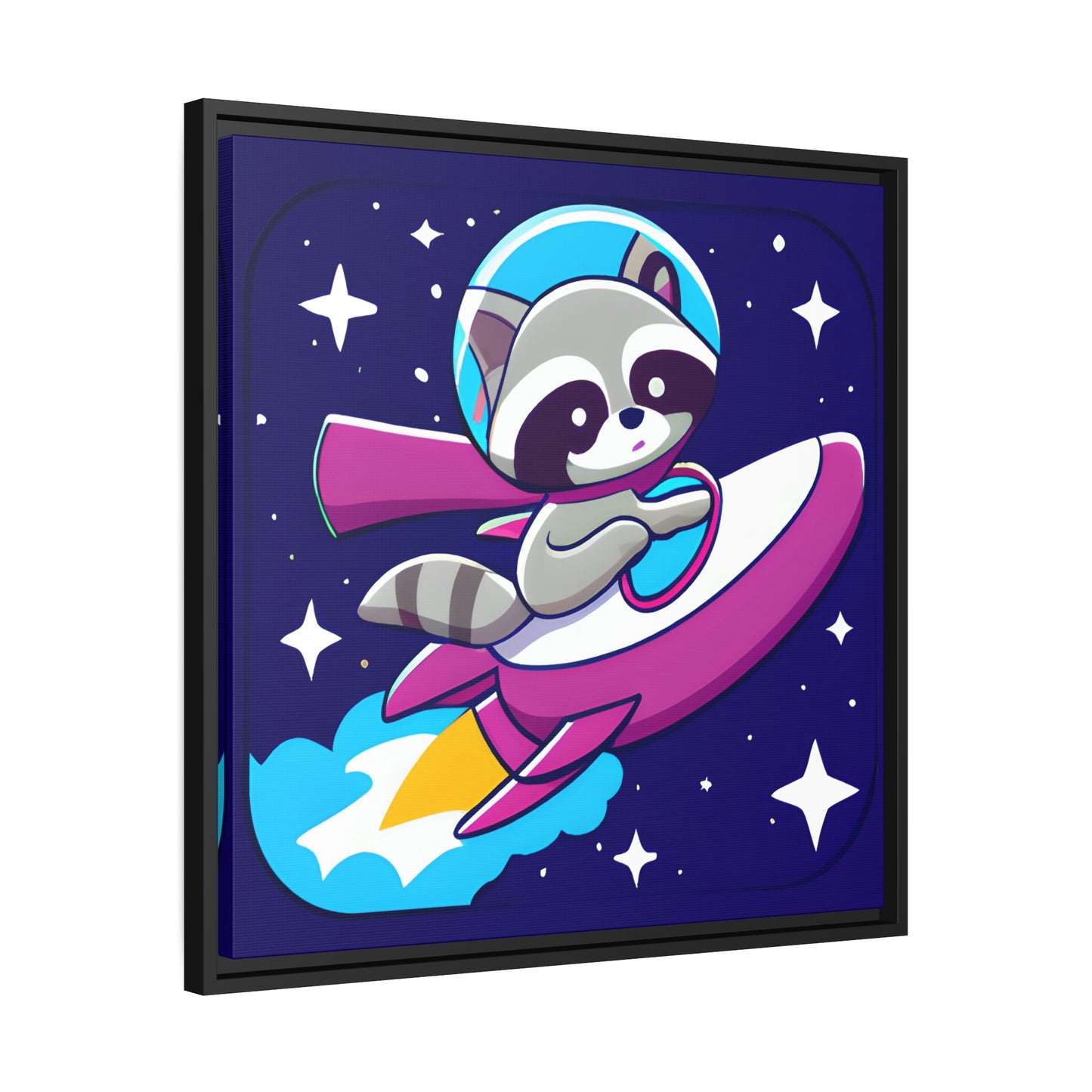 Space Cadet Jerry Eco-Friendly Framed Canvas - Raccoon Paradise
