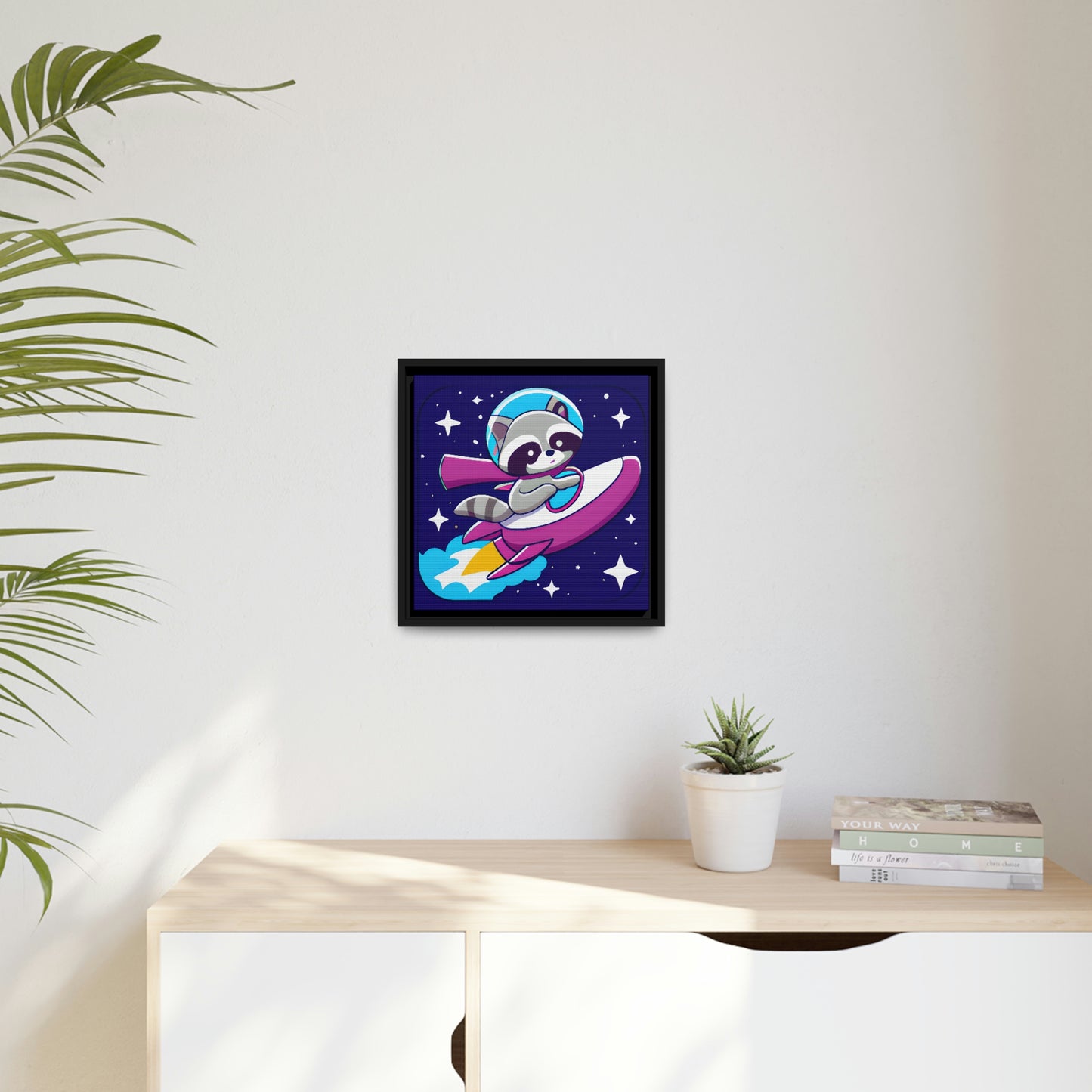 Space Cadet Jerry Eco-Friendly Framed Canvas - Raccoon Paradise