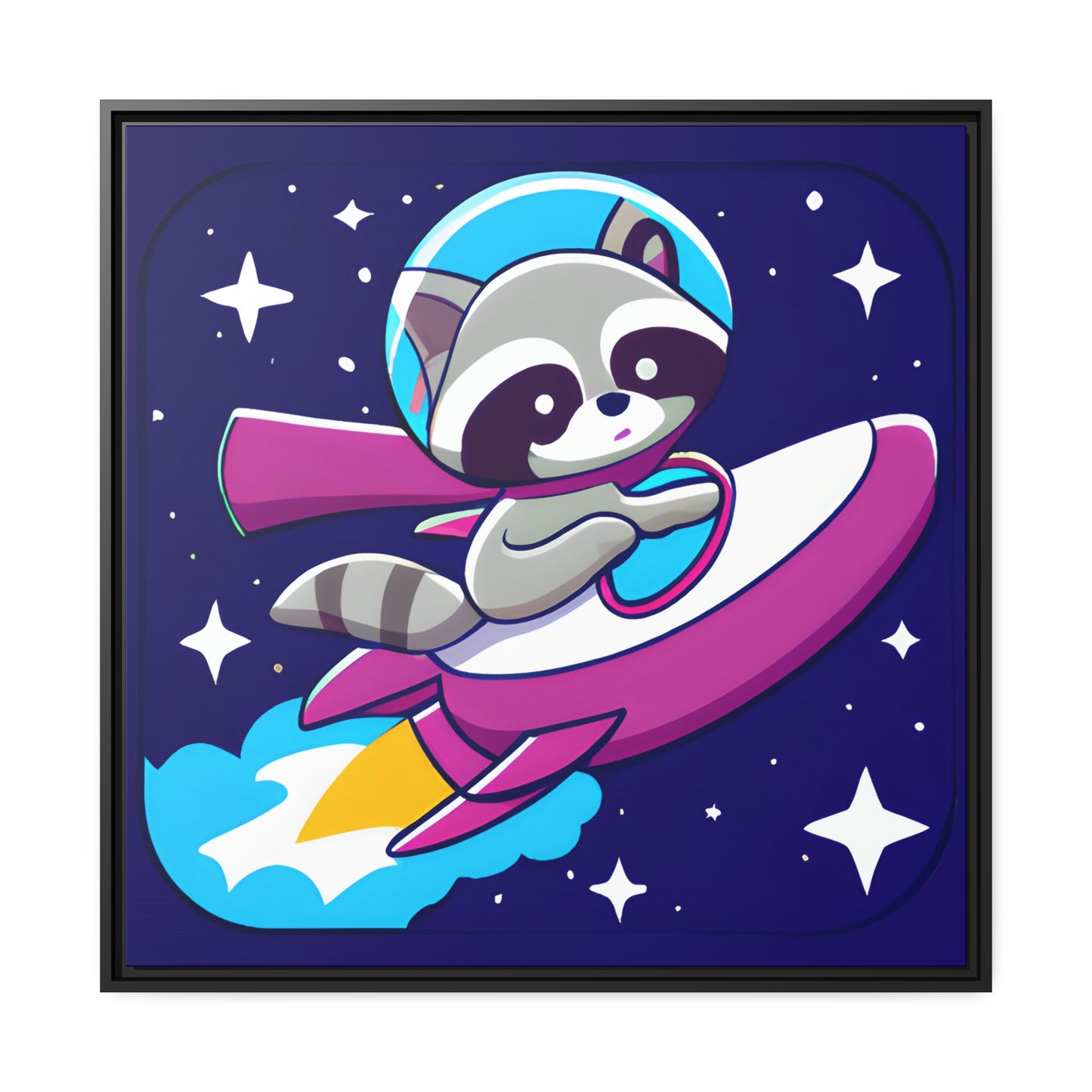 Space Cadet Jerry Eco-Friendly Framed Canvas - Raccoon Paradise
