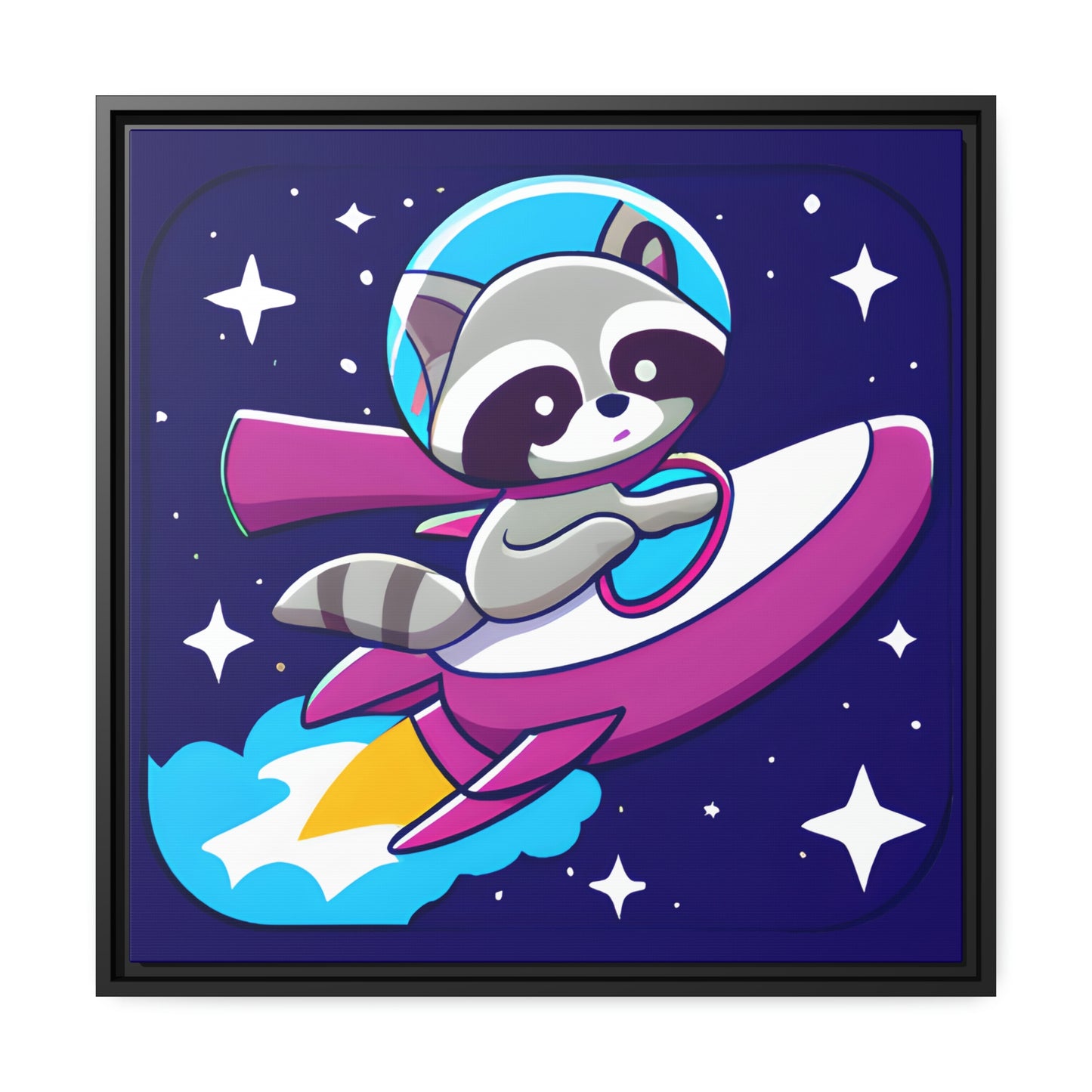 Space Cadet Jerry Eco-Friendly Framed Canvas - Raccoon Paradise