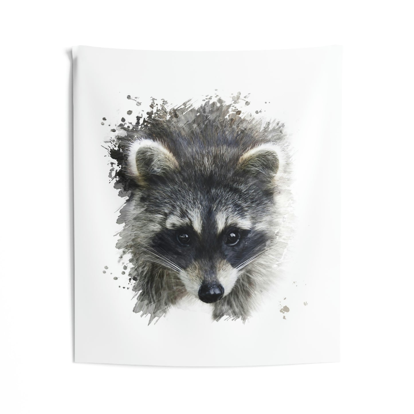 Watercolor Raccoon Indoor Wall Tapestry - Raccoon Paradise