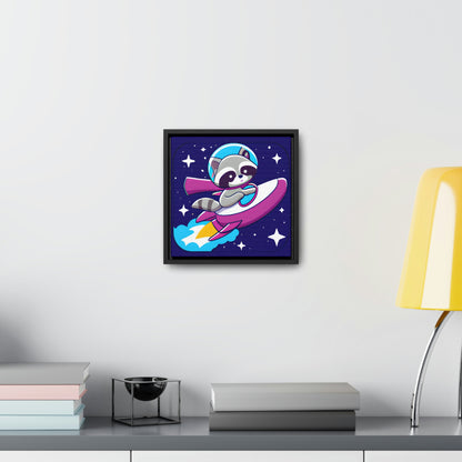 Space Cadet Jerry Framed Canvas - Raccoon Paradise