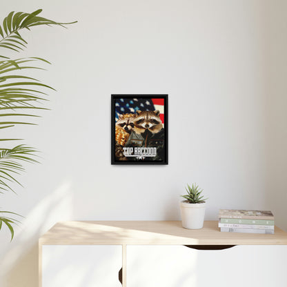 Top Raccoon Eco-Friendly Framed Canvas - Raccoon Paradise