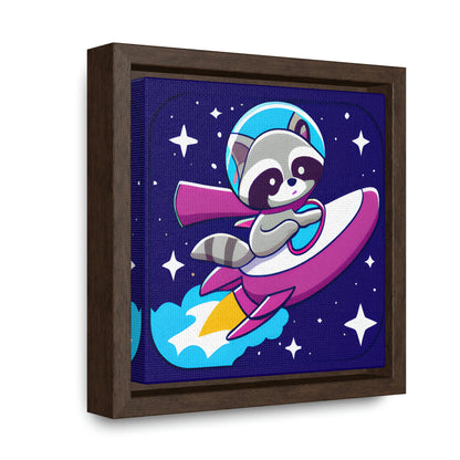 Space Cadet Jerry Framed Canvas - Raccoon Paradise