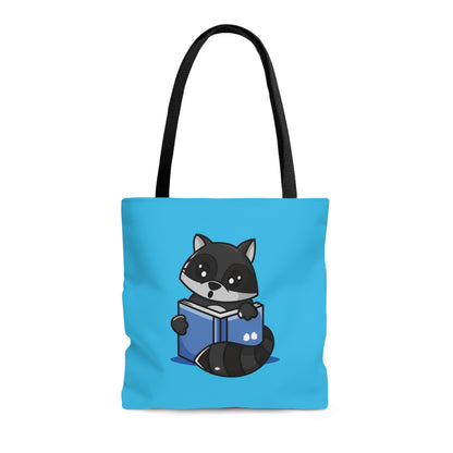 Adorable Reading Raccoon Tote Bag - Raccoon Paradise