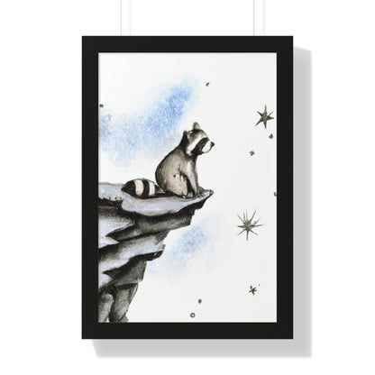 Riley Raccoon's Stellar Night Out Framed Poster - Raccoon Paradise