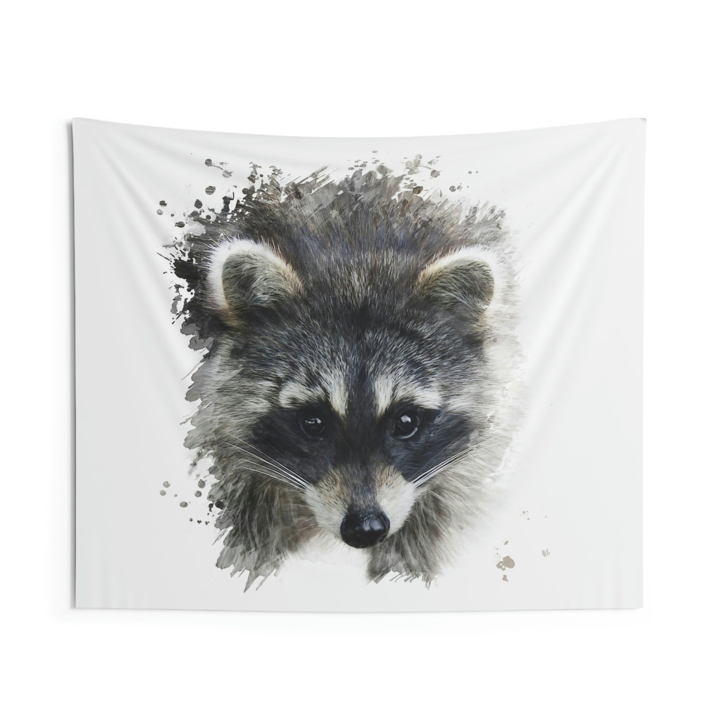 Watercolor Raccoon Indoor Wall Tapestry - Raccoon Paradise