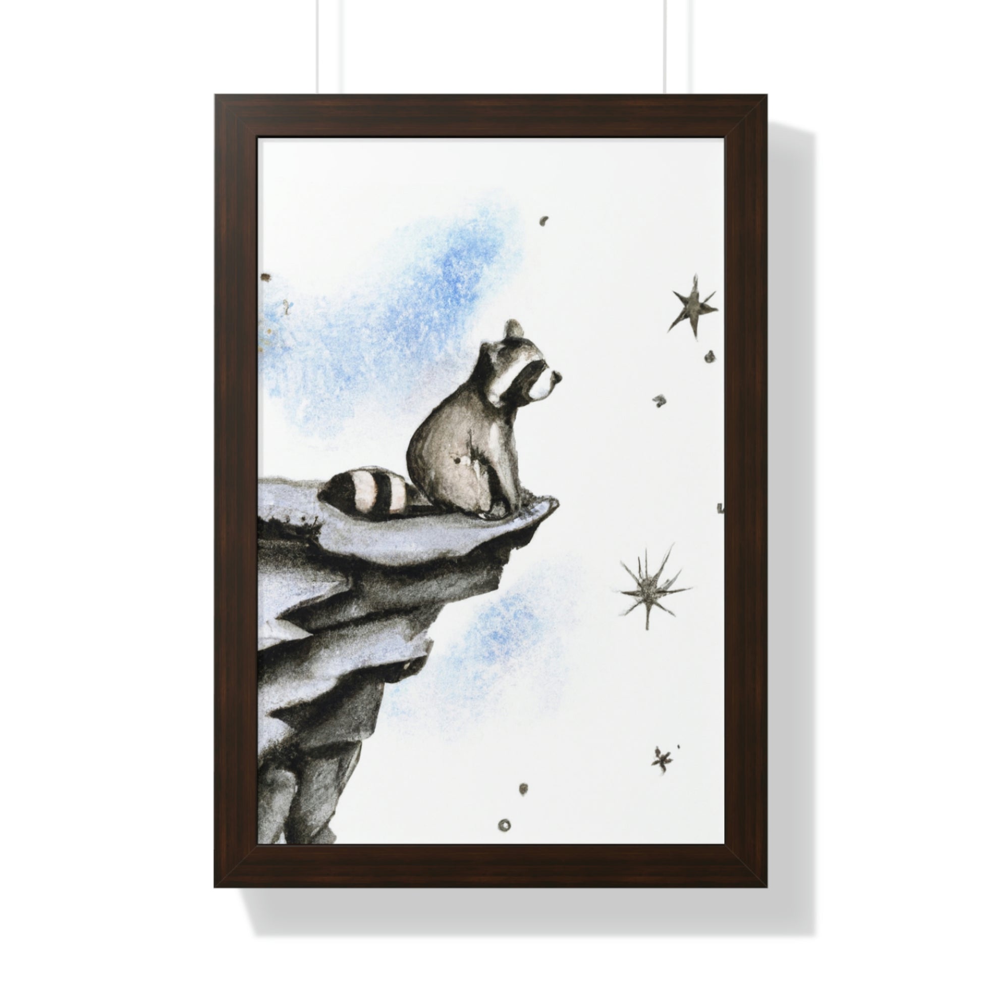 Riley Raccoon's Stellar Night Out Framed Poster - Raccoon Paradise