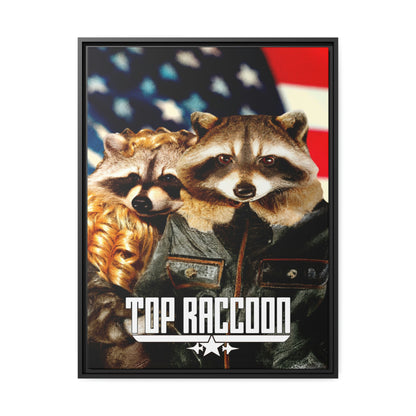 Top Raccoon Eco-Friendly Framed Canvas - Raccoon Paradise