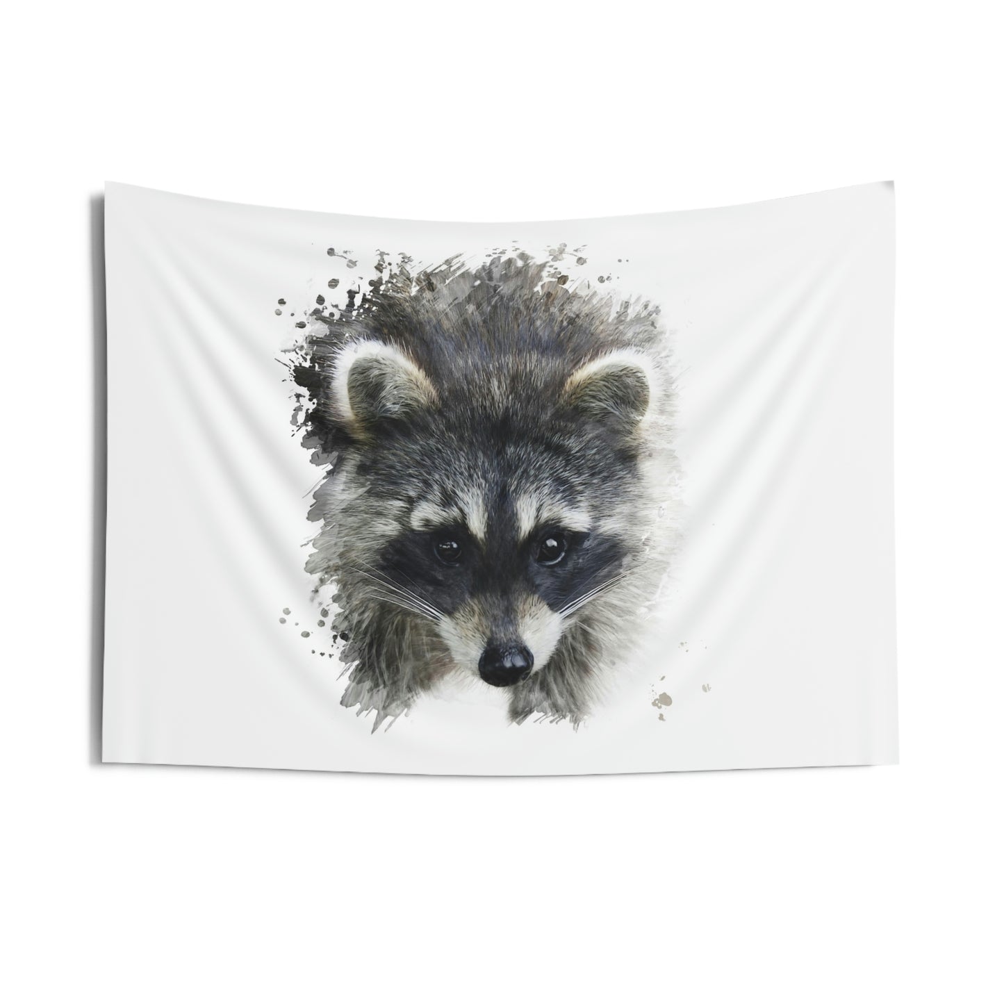 Watercolor Raccoon Indoor Wall Tapestry - Raccoon Paradise