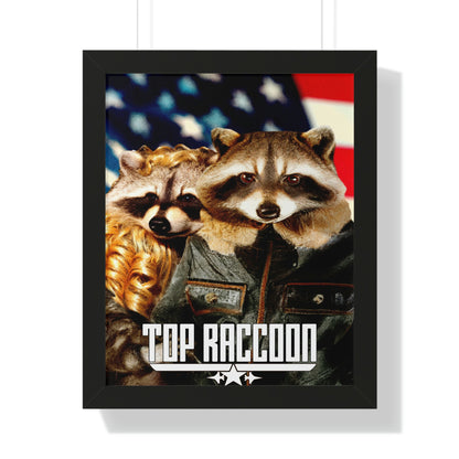 Top Raccoon Framed Poster - Raccoon Paradise