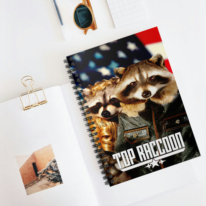 Top Raccoon Spiral Notebook - Raccoon Paradise