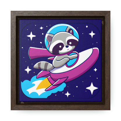 Space Cadet Jerry Framed Canvas - Raccoon Paradise