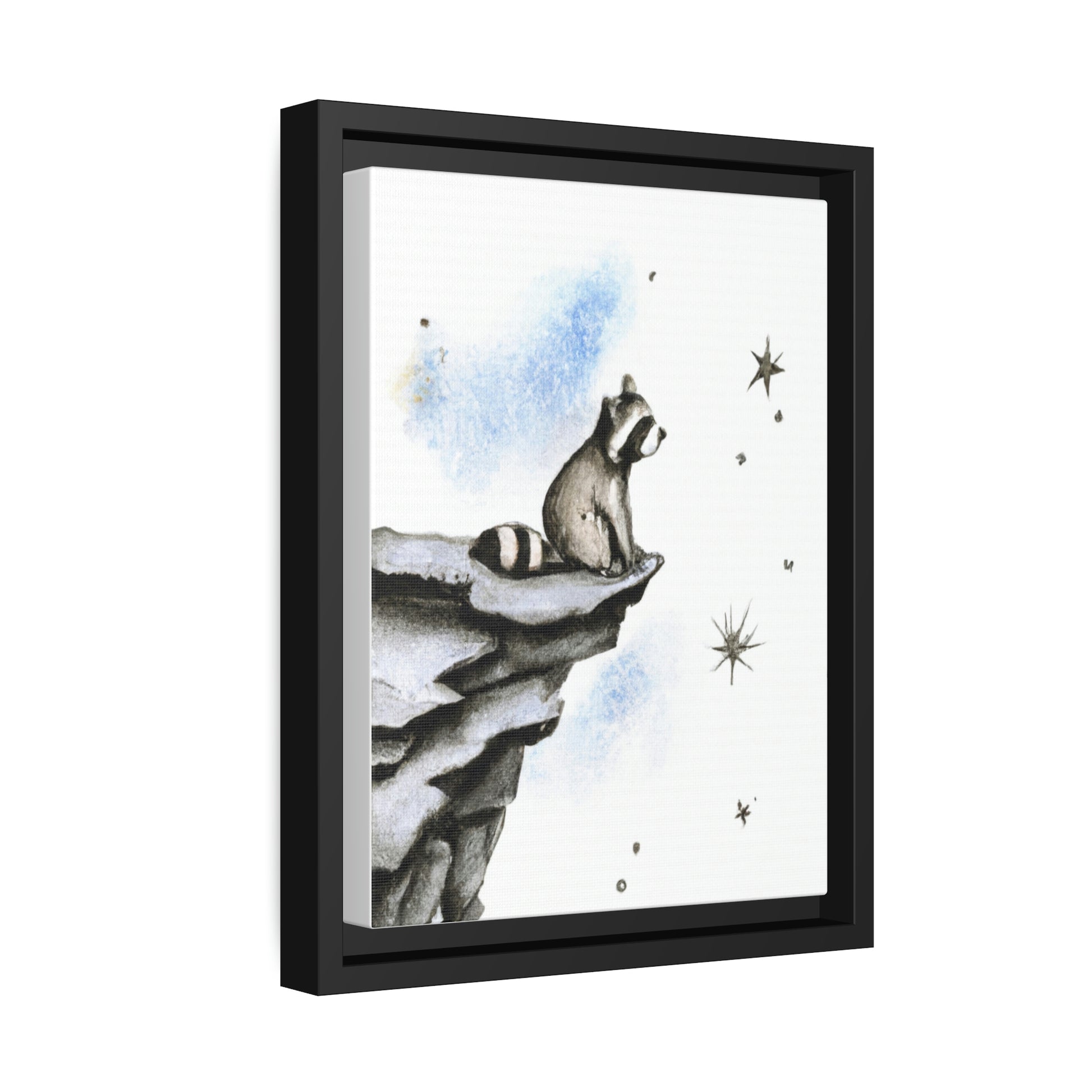 Riley Raccoon's Stellar Night Out Eco-Friendly Framed Canvas - Raccoon Paradise