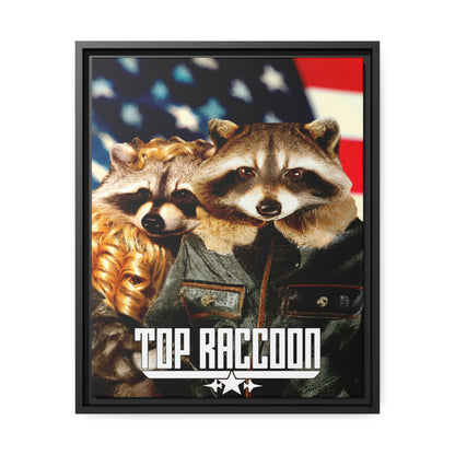 Top Raccoon Eco-Friendly Framed Canvas - Raccoon Paradise